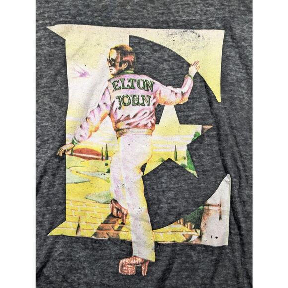 Elton John Farewell Yellow Brick Road 2019 Tour Distressed Gray T-Shirt MEDIUM - Picture 3 of 7